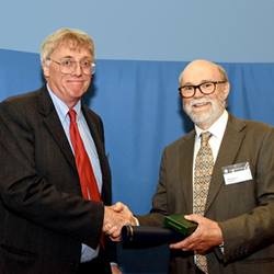 Professor Richard Law receiving the Coke Medal at the Geological Society's 2019 President's Day.
